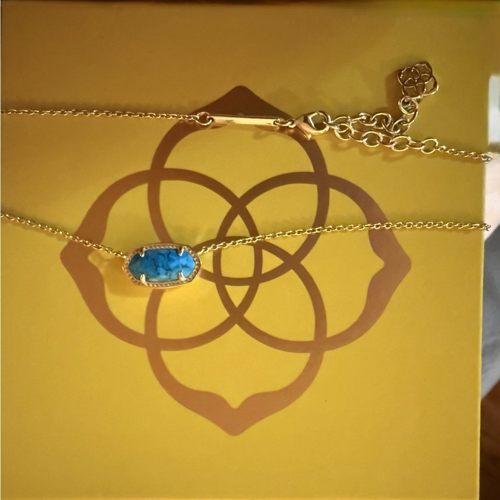 Kendra Scott Gold Necklace with Turquoise Pendant